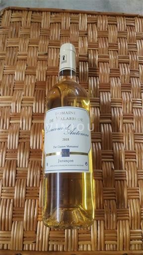 Lounais-Ranska Jurançon Domaine Malarrode Douceur d'Automne 2018