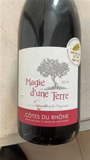 Valle del Rodano Côtes-du-Rhône Magie une Terre 2018