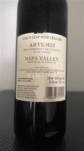 California AVAs Napa Valley Stag's Leap Wine Cellars Artemis 2014