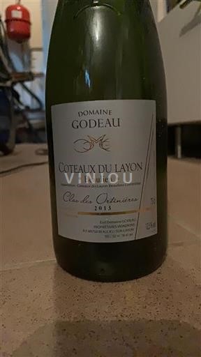 Vallée de la Loire Coteaux-du-layon Domaine Godeau Clos des Ortinières 2013