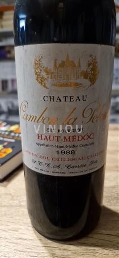 Bordeaux Haut-Médoc Cambon la Pelouse 1988