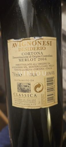 Toscana Cortona Avignonesi Desiderio 2004