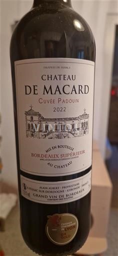 Bordeaux Bordeaux Supérieur Château Macard Padouin 2022