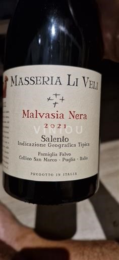Apulia Wines Alezio Masseria Li Veli Malvasia Nera 2021
