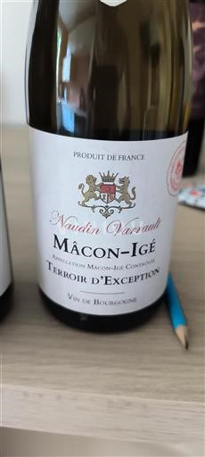 Vin Blanc sec Terroir d'Exception Naudin Varrault Non millésimé France Bourgogne Mâcon et mâcon-villages