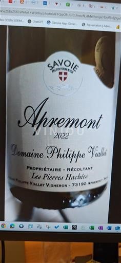 Savoie en Bugey Apremont Domaine Philippe Viallet Les Pierres Hachées 2022