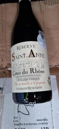 Rhônevallei Côtes-du-rhône Réserve Saint-Anne Vieilles Vignes 2022