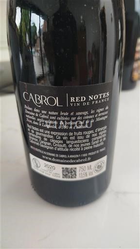 Linguadoca Non specificato Domaine Cabrol Red Notes 2020