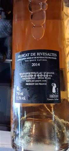 Roussillon Muscat de Rivesaltes Jean-Claude et Bertrand Sol 2014