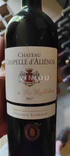 Bordeaux Bordeaux supérieur Château Chapelle Aliénor 2017