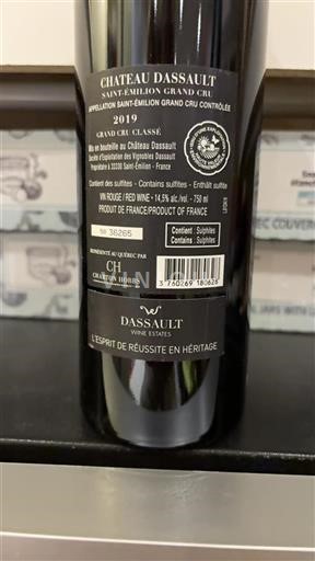 Burdeos Saint-Émilion Gran Cru Grand Cru Dassault 2019