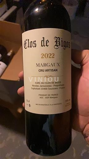 Bordeaux Margaux Clos de Bigos 2022