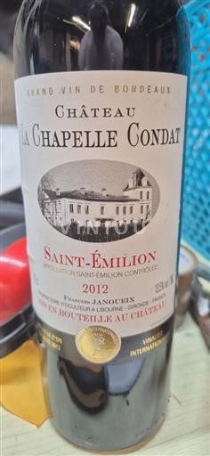 Bordeaux Saint-Émilion La Chapelle Condat 2012