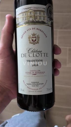 Bordeaux Côtes-de-Bordeaux Château Clotte Tradition 2020
