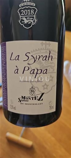Valle del Rodano Non specificato Stéphane Montez du Monteillet La Syrah à Papa 2018