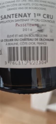 Bourgondië Santenay Premier Cru Château La Chaume Passetemps 2016