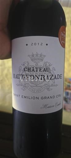 Burdeos Saint-Émilion Grand Cru Château Haut-Fonrazade 2012