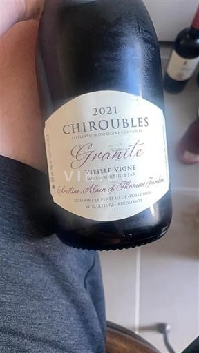 Vin Rouge sec Granite Vieille Vigne Domaine Le Plateau de Grille Midi 2021 France Beaujolais Chiroubles