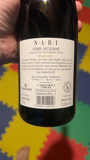 Sicilia Non specificato Firriato Nari 2023