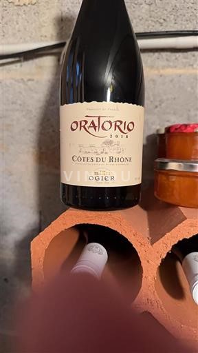 Vin Rouge sec Oratorio Ogier 2018 France Vallée du Rhône Côtes-du-rhône AOC