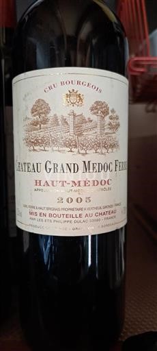 Bordeaux Haut-Médoc Cru Bourgeois Château Grand Medoc Ferre 2005