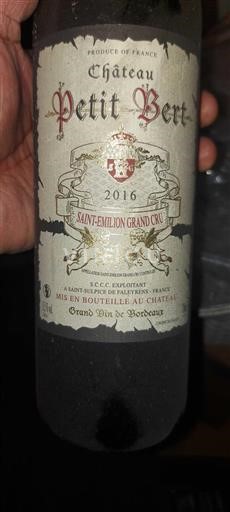 Bordeaux Saint-Émilion Grand Cru Grand Cru Château Petit Bert 2016