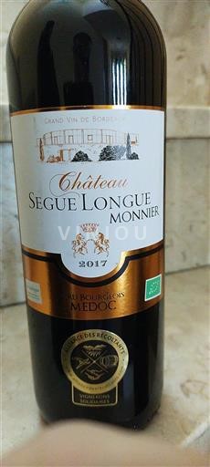 Bordeaux Médoc Cru Bourgeois Château Segue Longue Monnier 2017