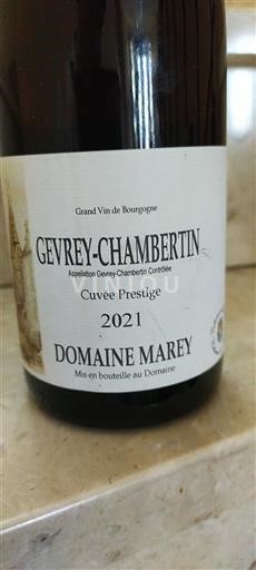 Vin Rouge sec Prestige Domaine MAREY 2021 France Bourgogne Gevrey-chambertin Grand Cru