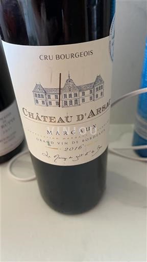 Bordeaux Margaux Cru Bourgeois Arsac 2016