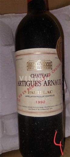 Bordeaux Pauillac Château Artigues Arnaud 1992