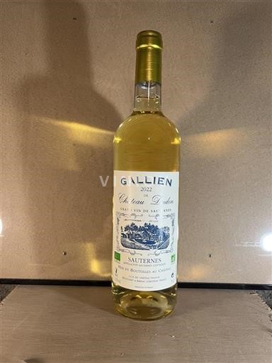 Bordeaux Sauternes Château Dudon Gallien 2022