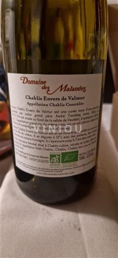 Burgund Chablis Domaine Des Malandes Envers de Valmur 2023