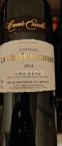 Sudoeste Côtes de Duras Château La Grave Béchade Excellence 2012