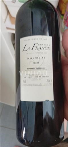 Bordeaux Bordeaux Supérieur Château La France Gallus 2009