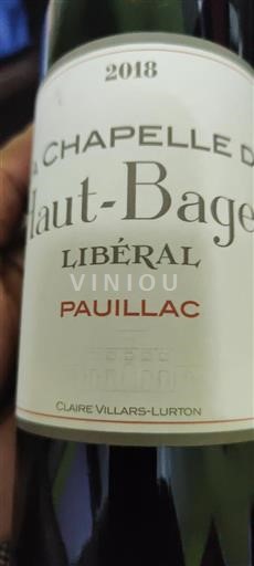 Bordeaux Pauillac Château Haut-Bages Libéral La Chapelle de 2018