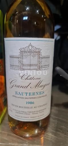 Bordeaux Sauternes Château Grand Mayne 1986