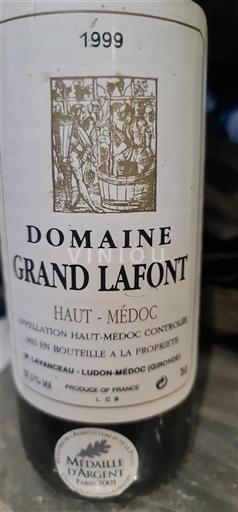 Bordeaux Haut-Médoc Domaine Grand Lafont 1999
