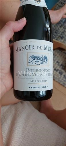 Burgundy Hautes-Côtes de Beaune Manoir de Mercey Au Paradis 2019