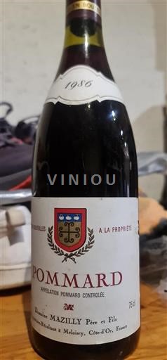 Bourgogne Pommard Domaine Mazilly Père et Fils 1986