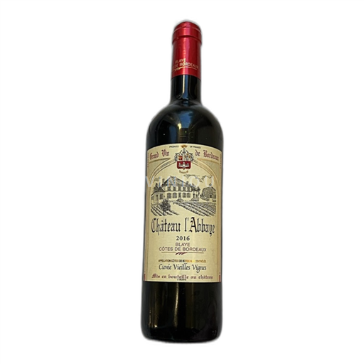 Vin Rouge sec Vieilles Vignes Château L'Abbaye 2016 France Bordeaux Blaye-côtes-de-bordeaux AOC