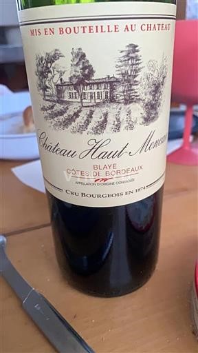 Bordeaux Blaye-Côtes-de-Bordeaux Cru Bourgeois Château Haut-Meneau Non-Vintage