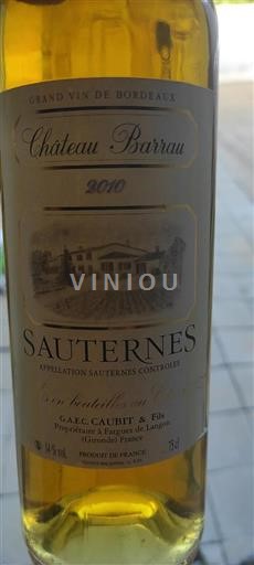 Bordeaux Sauternes Château Barrau 2010
