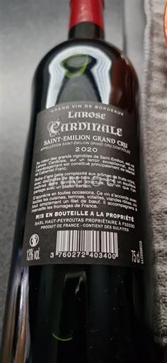 Burdeos Saint-Émilion Gran Cru Grand Cru Larose Cardinale 2020