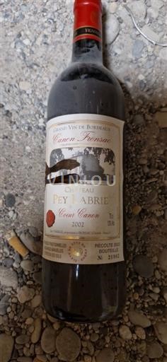 Bordeaux Canon-Fronsac Château Pey Labrie Cœur Canon 2002