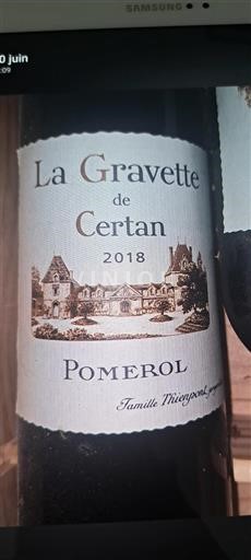 Bordeaux Pomerol La Gravette de Certan 2018