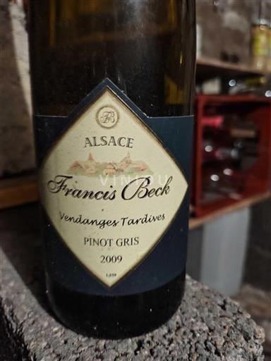 Alsazia Pinot grigio Vendanges Tardives Francis Beck Vendanges Tardives 2009