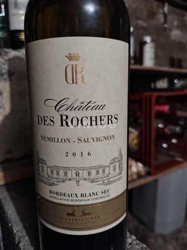 Bordeaux Château Des Rochers Sémillon-Sauvignon 2016