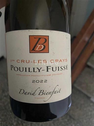 Borgogna Pouilly-fuissé Premier Cru David Bienfait Les Crays 2022