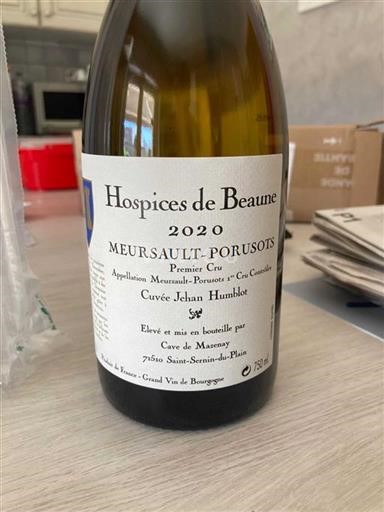 Borgoña Meursault Premier Cru Hospices de Beaune Jehan Humblot 2020