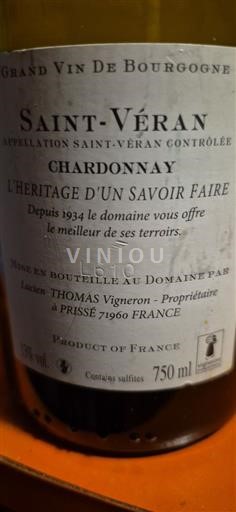 Burgund Saint-Véran L'Héritage un Savoir Faire 2016